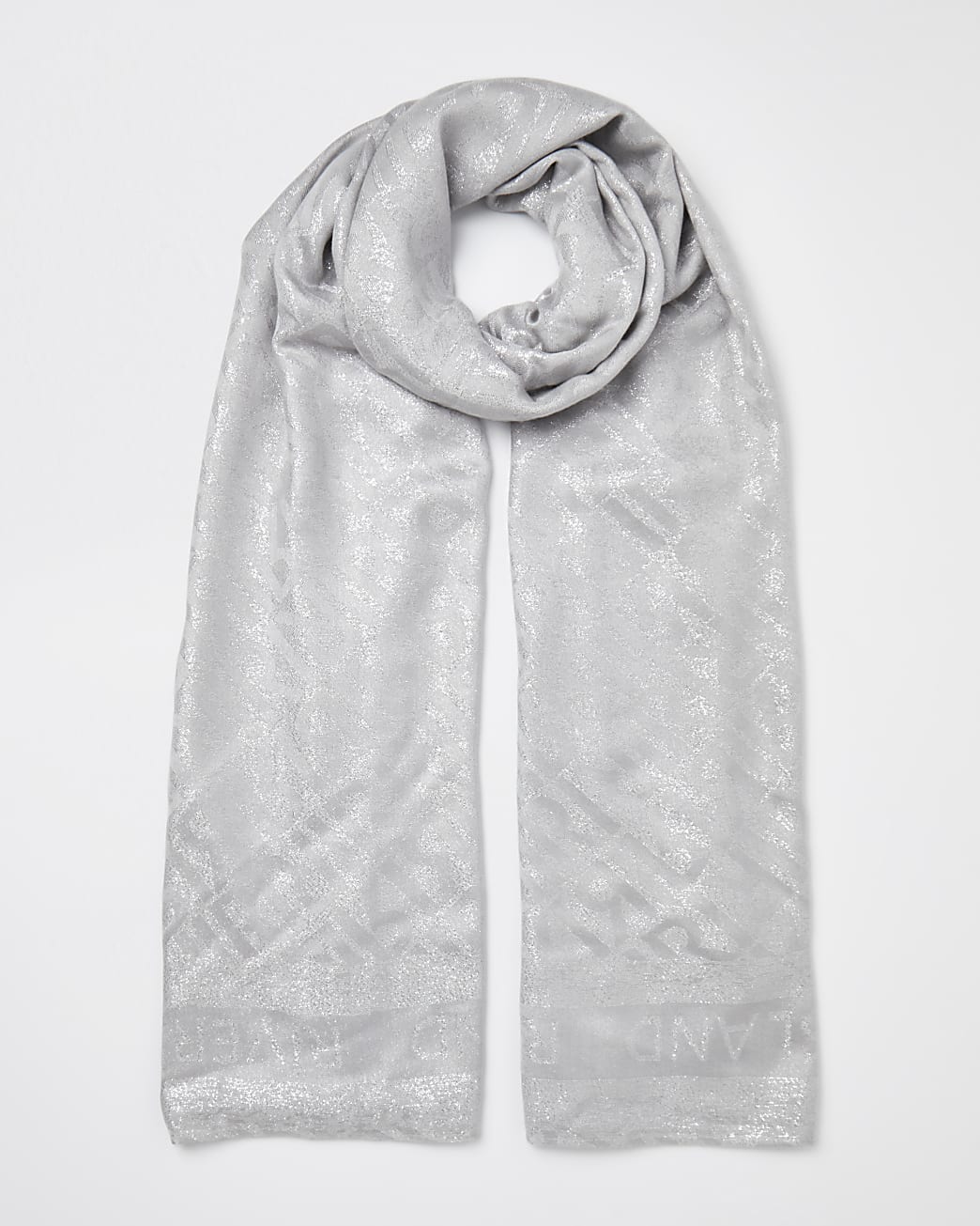 Grey RI monogram jacquard scarf