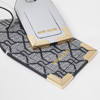 Grey RI Monogram Luggage Tags
