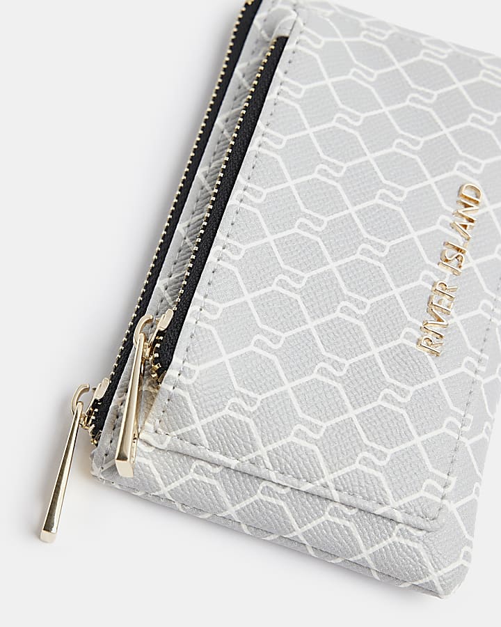 Grey RI monogram pouch purse