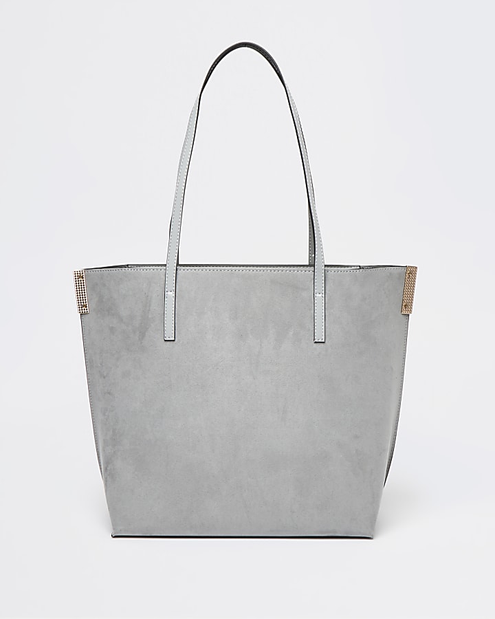 Grey RI monogram shopper bag