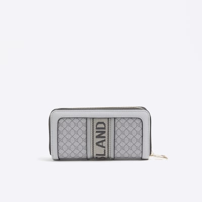 River island grey monogram purse sale