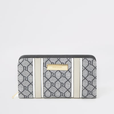 river island grey purse