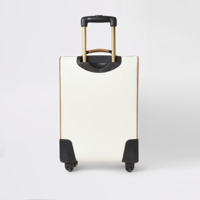 Grey RI monogram zip front suitcase