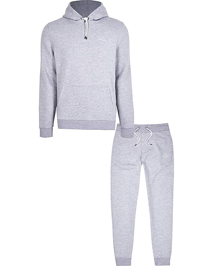 Grey RI slim fit hoodie and joggers set