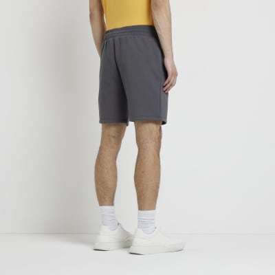 Grey RI slim fit jersey shorts River Island