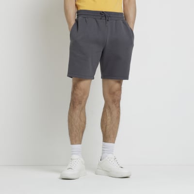 Grey RI slim fit jersey shorts River Island