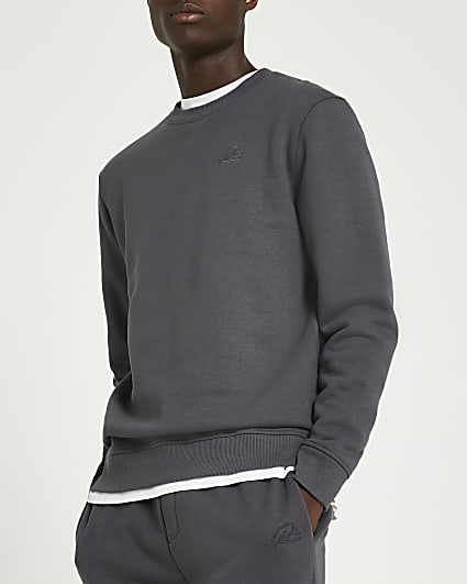 Grey RI slim fit sweatshirt