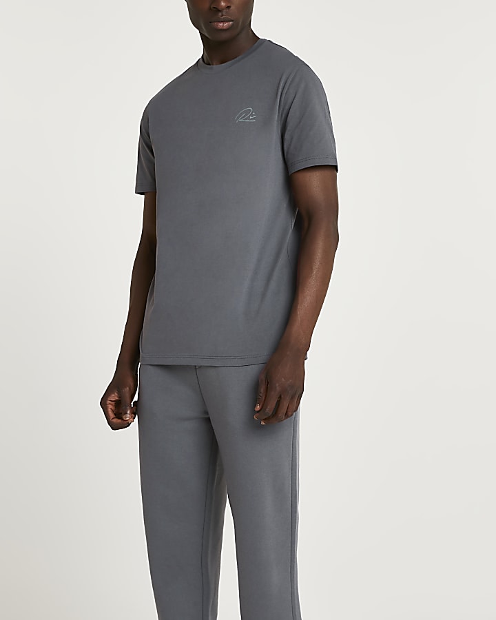Grey RI slim fit t-shirt and joggers set