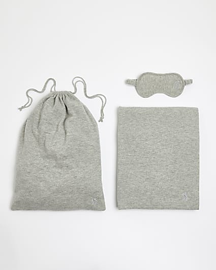 Grey RI Studio Blanket Scarf and Eye Mask Set