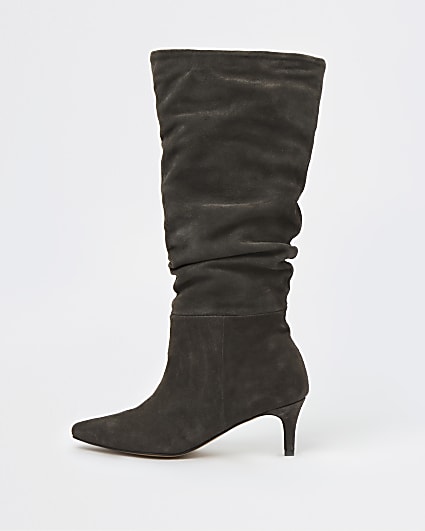 Grey RI Studio Leather Slouch Boots
