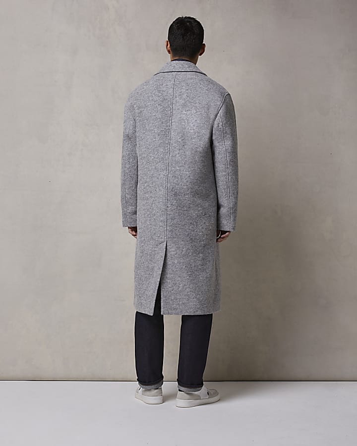 Grey RI Studio midi length overcoat