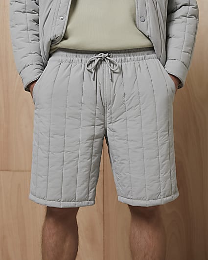 Grey RI Studio regular fit Quilted Shorts