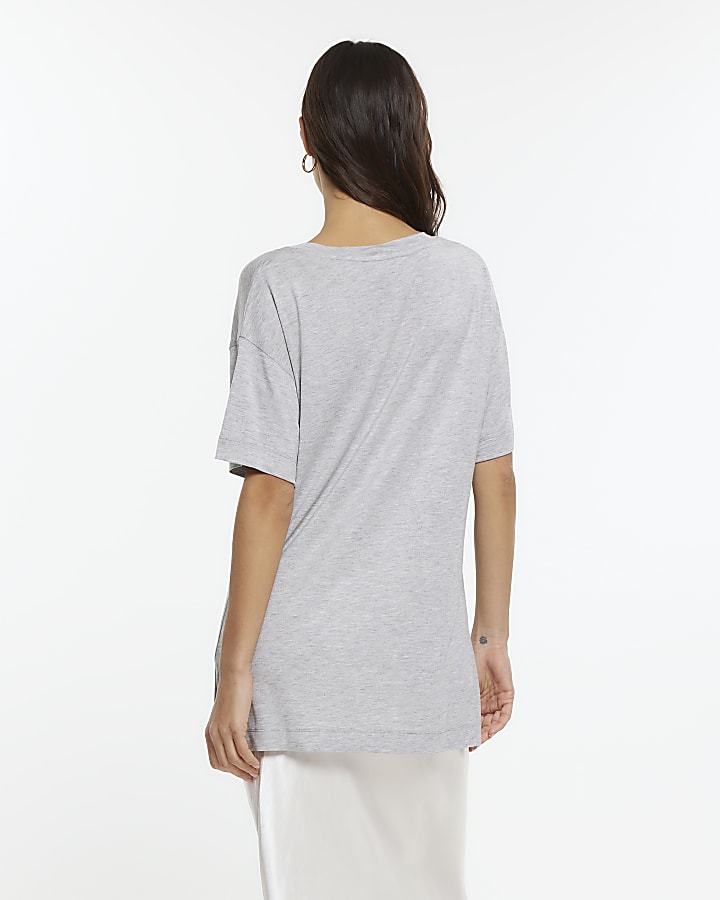 Grey RI Studio scoop neck jersey t-shirt