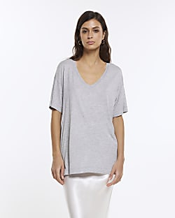 Grey RI Studio scoop neck jersey t-shirt