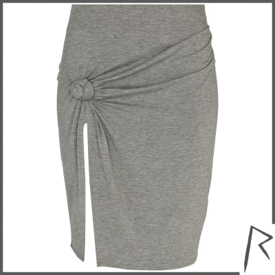 thigh split jersey skirt
