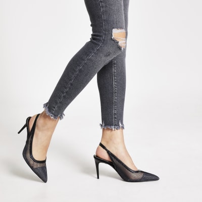 Grey ripped Amelie super skinny jeans