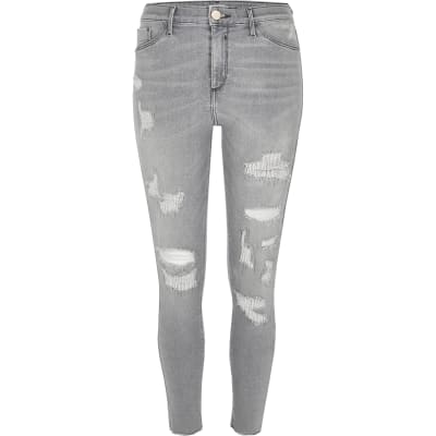 river island grey molly jeans