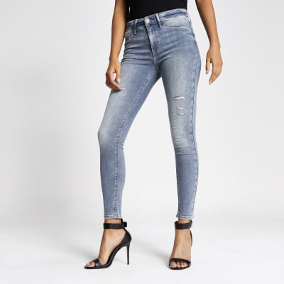 river island molly jeans grey