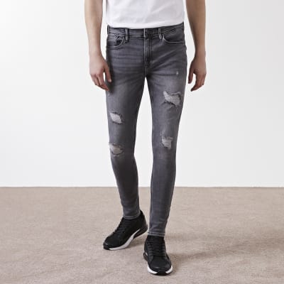 mens grey jeans river island