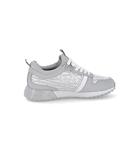 360 degree animation of product Grey river monogram panel runner trainers frame-14