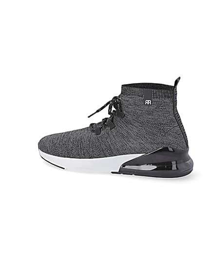 360 degree animation of product Grey 'RR' high top sock trainers frame-4