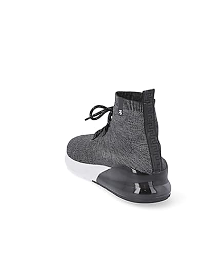 360 degree animation of product Grey 'RR' high top sock trainers frame-7
