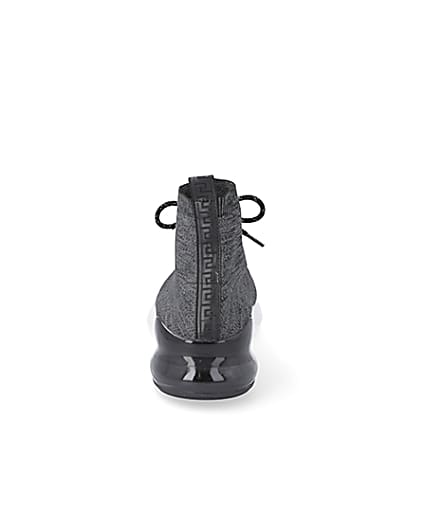 360 degree animation of product Grey 'RR' high top sock trainers frame-9