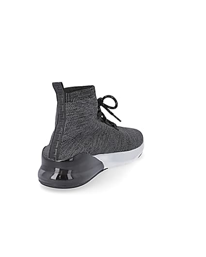 360 degree animation of product Grey 'RR' high top sock trainers frame-11