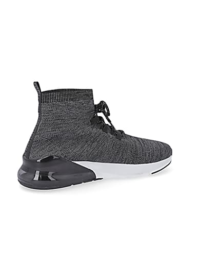 360 degree animation of product Grey 'RR' high top sock trainers frame-13