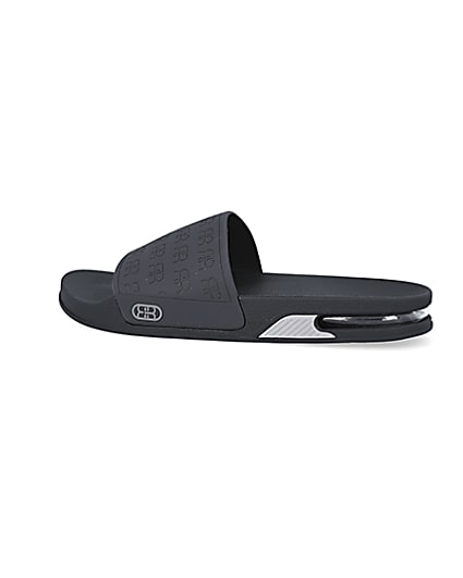 360 degree animation of product Grey RR monogram bubble sole sliders frame-4