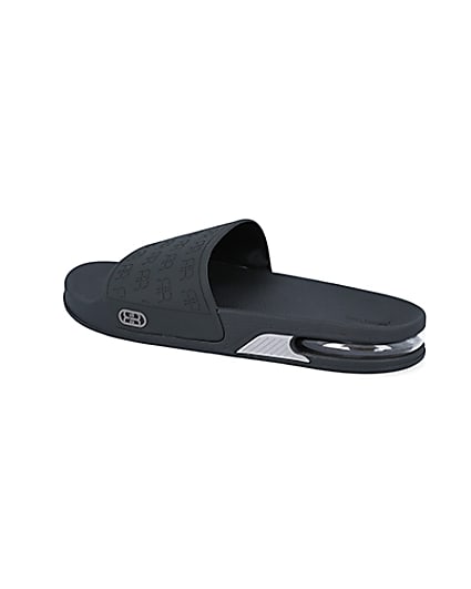 360 degree animation of product Grey RR monogram bubble sole sliders frame-5