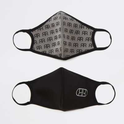 Grey RR monogram face covering 2 pack