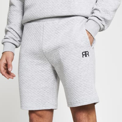Grey RR quilted loungewear shorts River Island