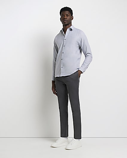 Grey RR Slim fit long sleeve Shirt