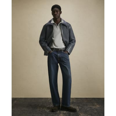 Grey Shearling Lined Western Jacket