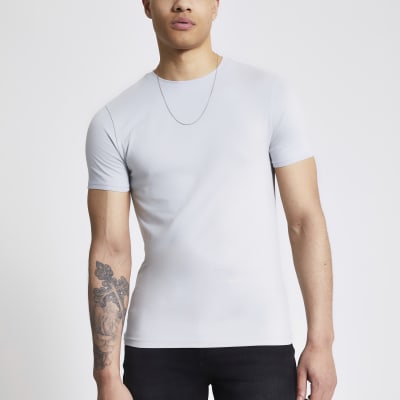 grey muscle fit t shirt
