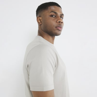 Grey Short Sleeve Slim Fit T-shirt
