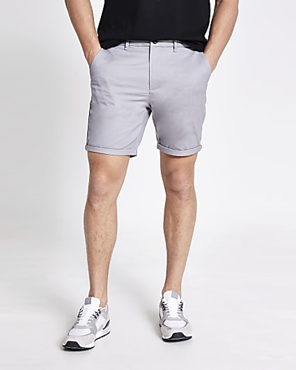 Grey Sid skinny fit shorts