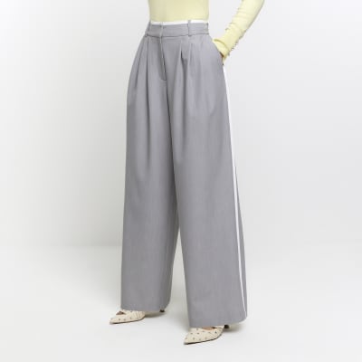 Grey side stripe sales trousers