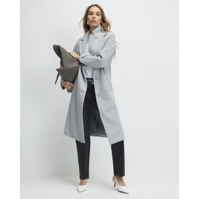Grey Single Breasted Coat