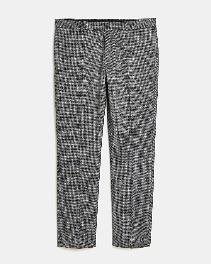 Grey Skinny fit HoundsTooth suit Trousers