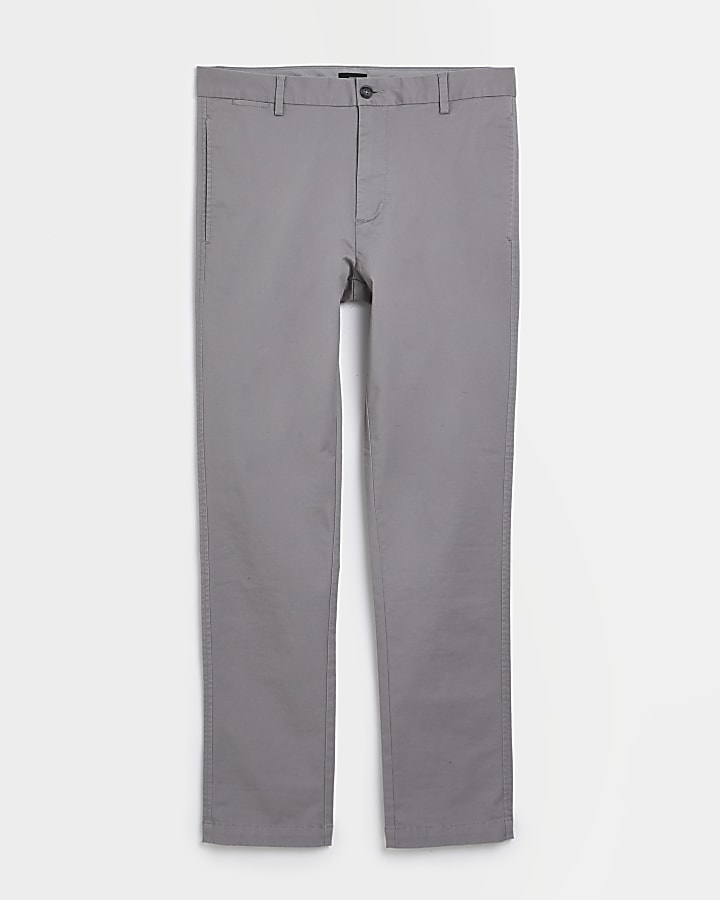 Grey Skinny fit smart chino trousers