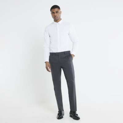 Grey Skinny Fit Smart Trousers