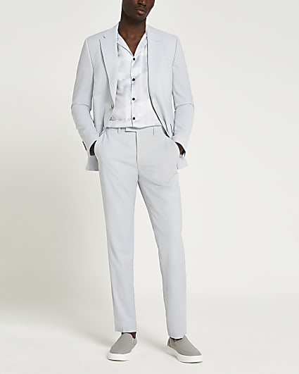 Grey skinny fit suit trousers