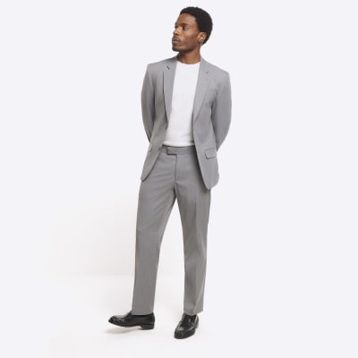 Skinny fit grey on sale suit