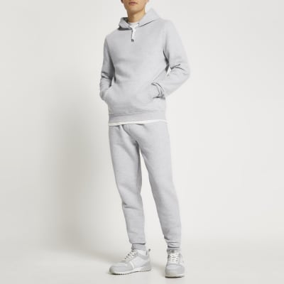 lacoste slim fit basic joggers in grey