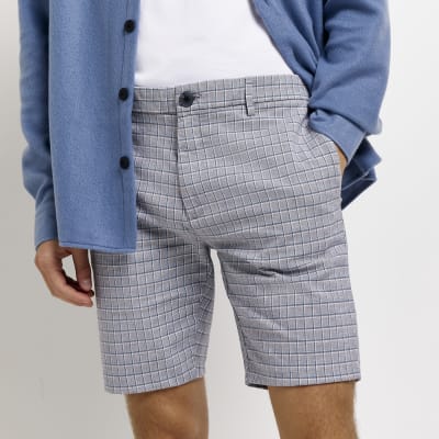 river island check shorts