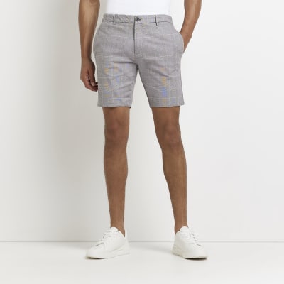 river island check shorts