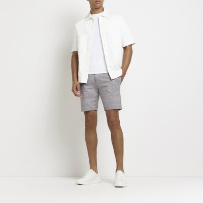 river island check shorts