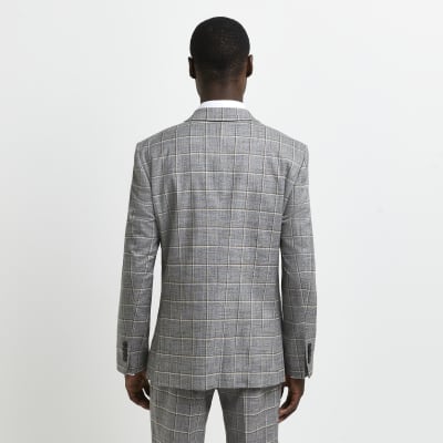 river island grey check suit